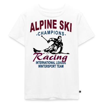 Alpine skiing - Kids Premium Organic T-Shirt - white - Front - Hailey (125cm)