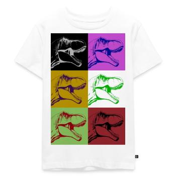T Rex Negative - Kids Premium Organic T-Shirt - white - Front - Hailey (125cm)