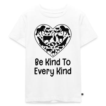 Be Kind to Every Enfant Vegan Droits des animaux Protection des animaux - T-shirt Premium bio Enfant - blanc - Devant - Hailey (125cm)