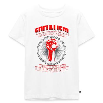 Capitalist Quote Anti Socialism Gift - Kids Premium Organic T-Shirt - white - Front - Hailey (125cm)