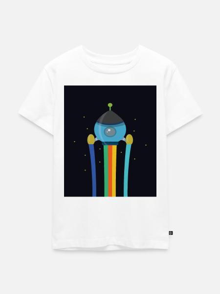 RAUMSCHIFF KINDERDESIGN - Kinder Premium Bio T-Shirt - Weiß