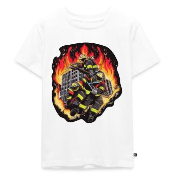 FEUERWEHRLEUTE RETTEN - Kinder Premium Bio T-Shirt - Weiß - Vorne - Hailey (125cm)