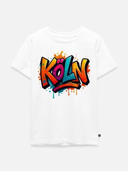 Köln Graffiti Schriftzug - Kinder Premium Bio T-Shirt - Weiß