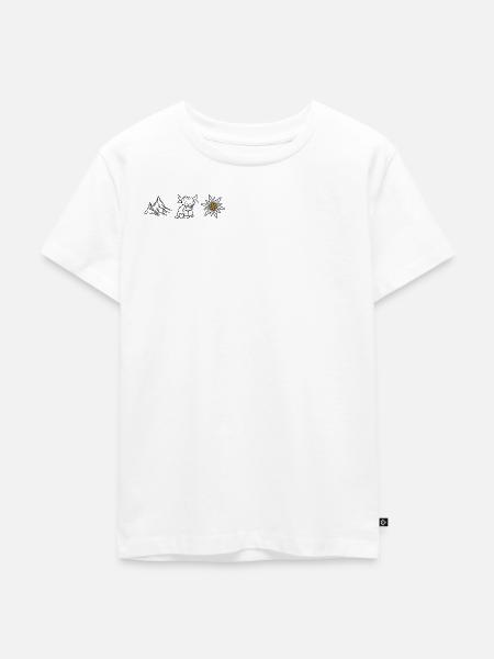 Berge Kuh Edelweiss_Wandershirt - Kinder Premium Bio T-Shirt - Weiß