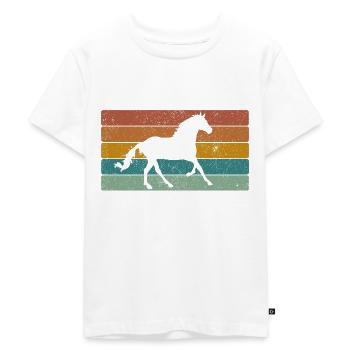 hest - Premium økologisk T-shirt til børn - hvid - Foran - Hailey (125cm)