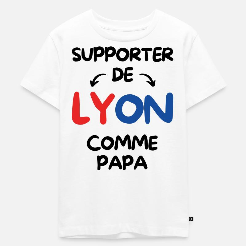 Supporter de Lyon comme papa - T-shirt Premium bio Enfant - blanc
