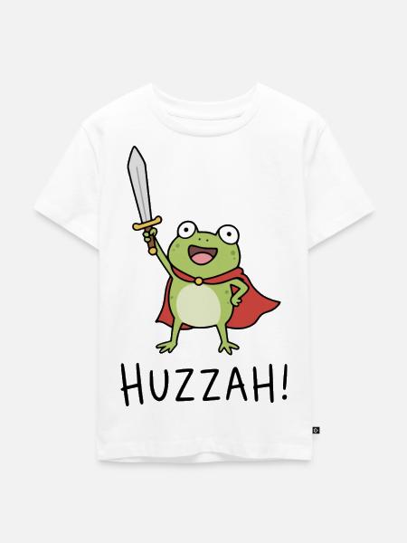 Frosch Huzzah! - Kinder Premium Bio T-Shirt - Weiß