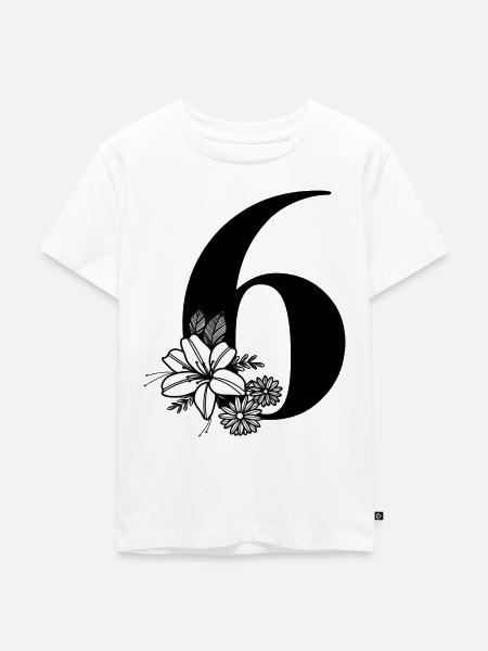 Zahl 6 - Kinder Premium Bio T-Shirt - Weiß