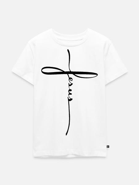 Jesus Cross - Kinder Premium Bio T-Shirt - Weiß