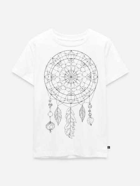 Traumfänger zum Ausmalen - Kinder Premium Bio T-Shirt - Weiß