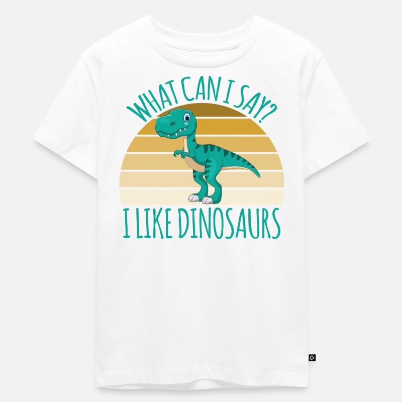 Dino Dinosaurier Urzeit Echse - Kinder Premium Bio T-Shirt - Weiß