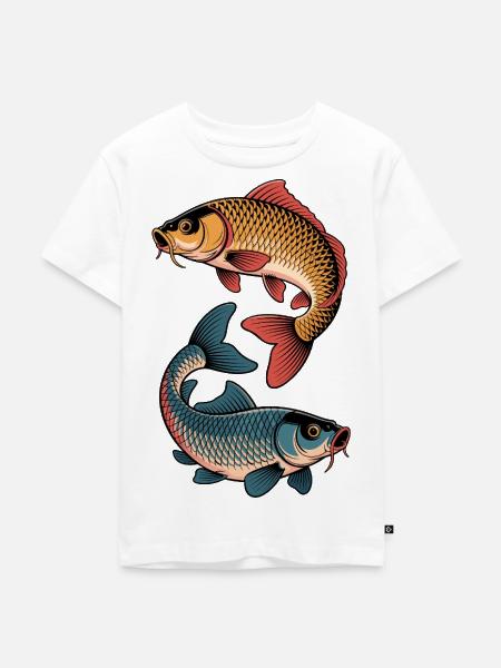 Karpfen Angeln - Kinder Premium Bio T-Shirt - Weiß