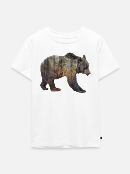 Bär im Wald - Kinder Premium Bio T-Shirt - Weiß