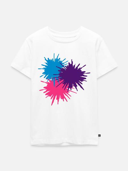 Paint splodge - Kinder Premium Bio T-Shirt - Weiß