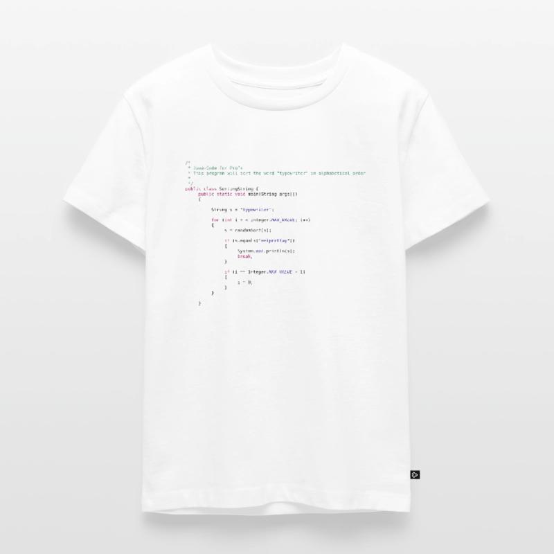 funny Java code to sort Kids Premium Organic T-Shirt