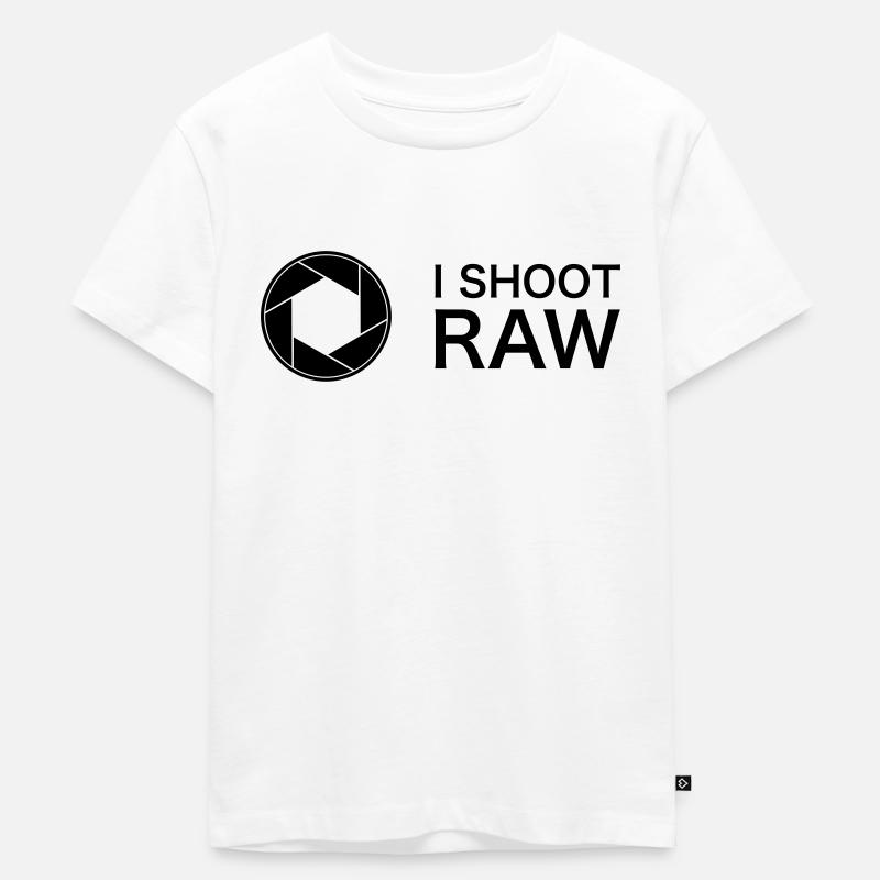 I shoot raw - Kinder Premium Bio T-Shirt - Weiß