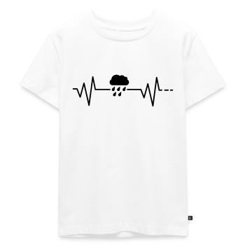 Heartbeat rain cloud rain cloud autumn weather - Kids Premium Organic T-Shirt - white - Front - Hailey (125cm)