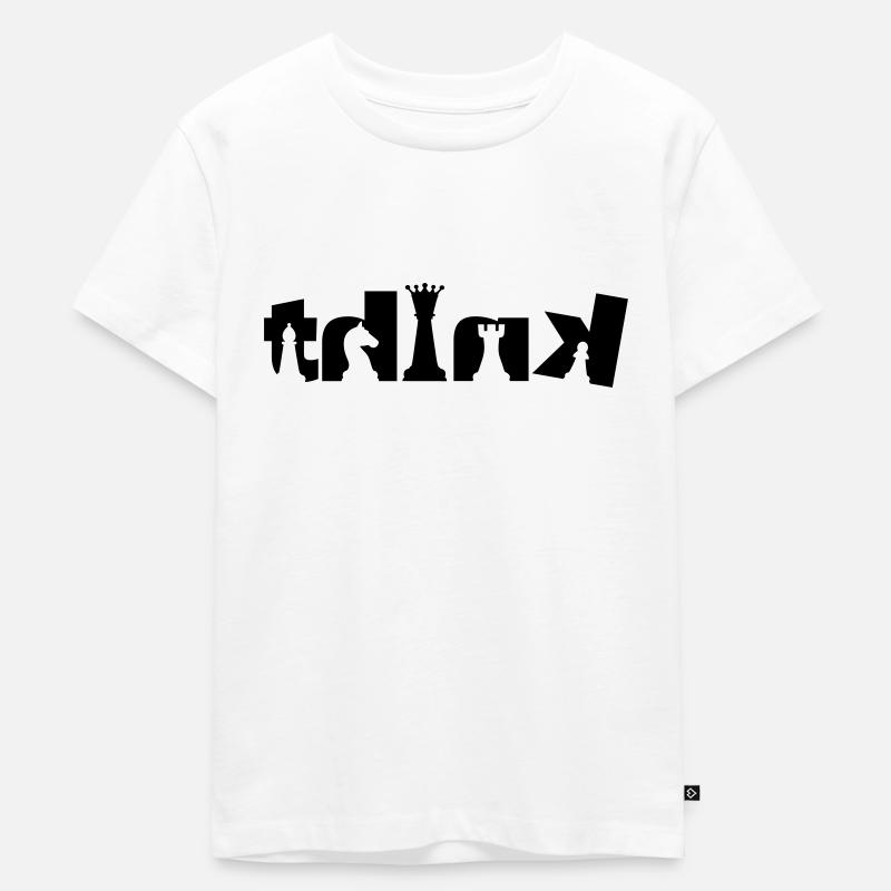 Penser aux échecs - T-shirt Premium bio Enfant - blanc