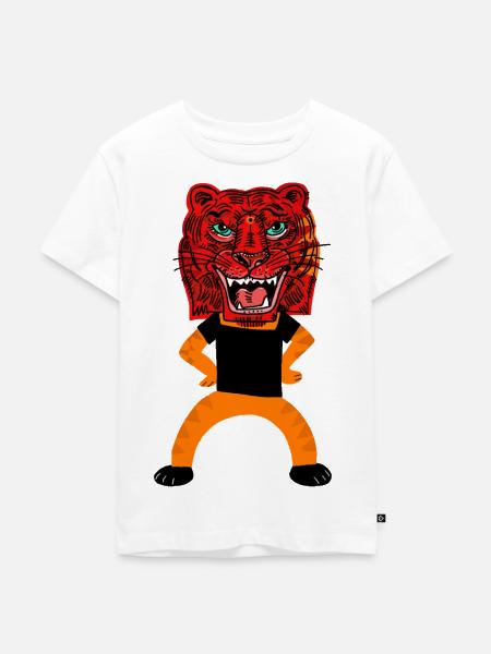 der frecheTiger - Kinder Premium Bio T-Shirt - Weiß