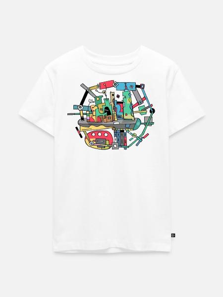 Vibrante Stadt-Collage Remix - Kinder Premium Bio T-Shirt - Weiß