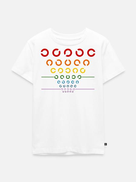 Regenbogen Sehtest - Kinder Premium Bio T-Shirt - Weiß