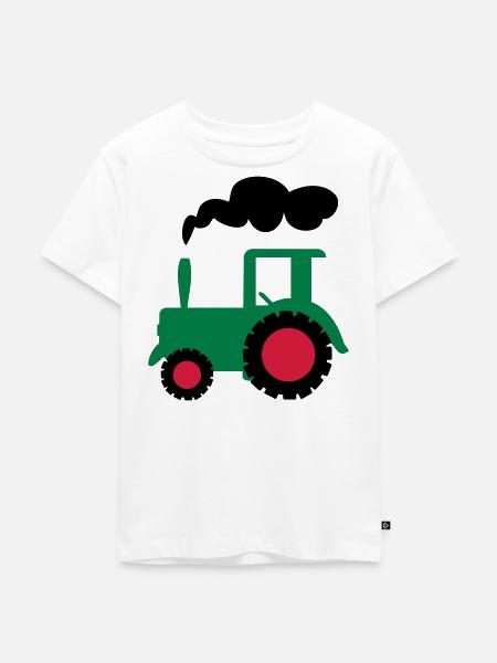 traktor trecker landwirtschaft - Kinder Premium Bio T-Shirt - Weiß