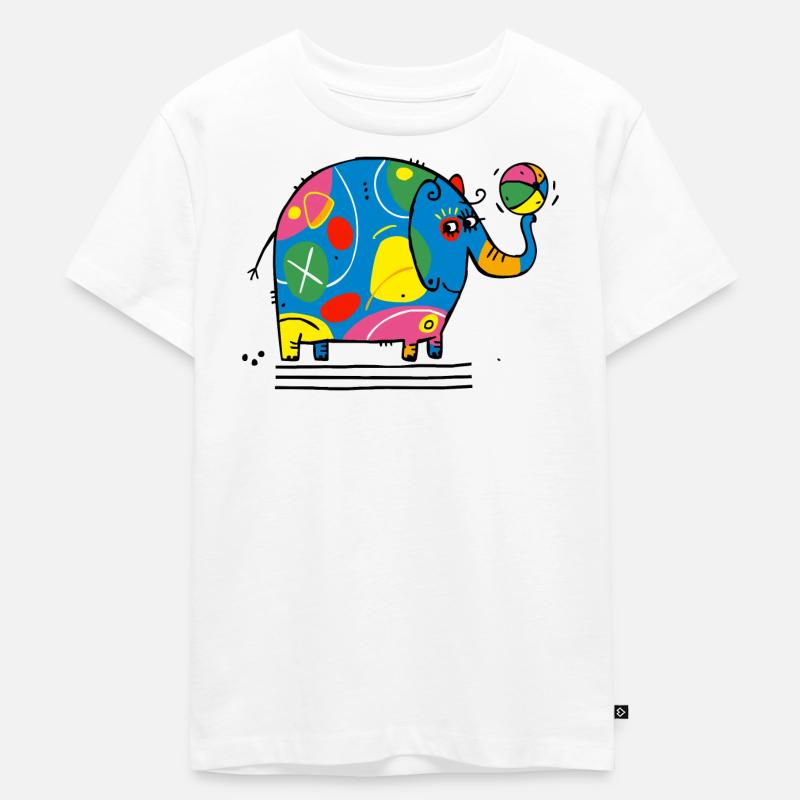 Der bunter Elefant - Kinder Premium Bio T-Shirt - Weiß