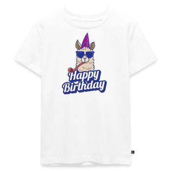Alles Gute Geburtstag Lama Geburtstagsspruch Fun - Kinder Premium Bio T-Shirt - Weiß - Vorne - Hailey (125cm)