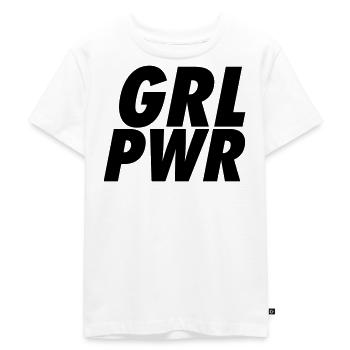 GRL PWR | Féministe minimaliste audacieuse - T-shirt Premium bio Enfant - blanc - Devant - Hailey (125cm)
