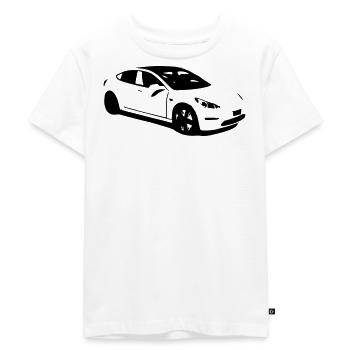 Elektroauto Tesla Model 3 electric car - Kinder Premium Bio T-Shirt - Weiß - Vorne - Hailey (125cm)