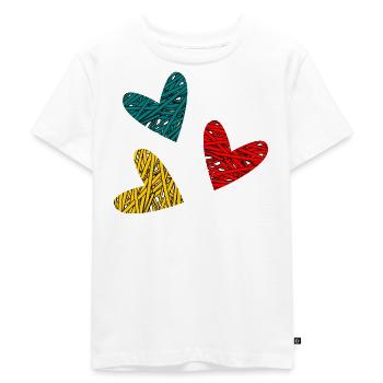 HERZ. HERZ. HEILIGER VALENTINSTAG. LIEBE. LIEBE. WEIHNACHTEN - Kinder Premium Bio T-Shirt - Weiß - Vorne - Hailey (125cm)