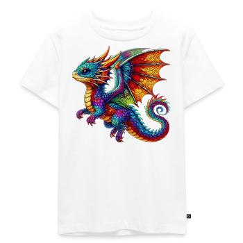 Drache - Kinder Premium Bio T-Shirt - Weiß - Vorne - Hailey (125cm)