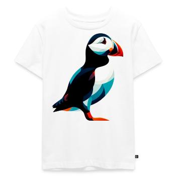 Puffin - Kids Premium Organic T-Shirt - white - Front - Hailey (125cm)