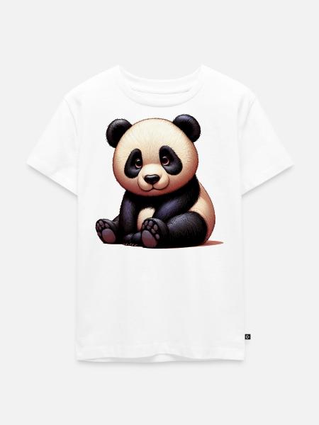 Panda - Kinder Premium Bio T-Shirt - Weiß