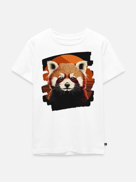 Roter Panda - Kinder Premium Bio T-Shirt - Weiß