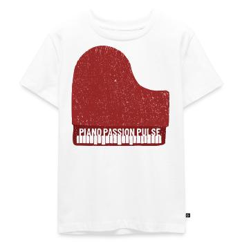 Piano Passion Pulse - Kinder Premium Bio T-Shirt - Weiß - Vorne - Hailey (125cm)