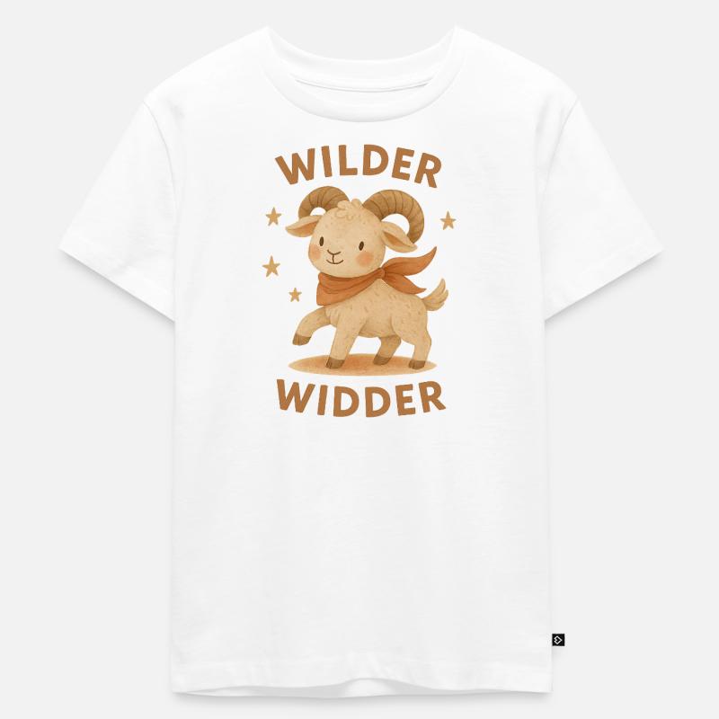 Wilder Widder - Kinder Premium Bio T-Shirt - Weiß