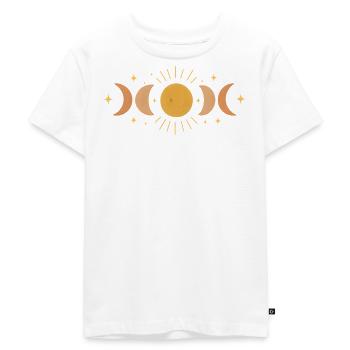 Faceted moon phase cover for night adventures - Kids Premium Organic T-Shirt - white - Front - Hailey (125cm)