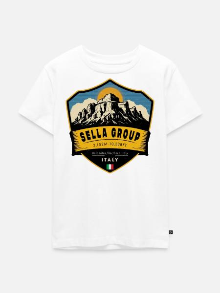 Sella Group , Dolomiten, Italien - Kinder Premium Bio T-Shirt - Weiß