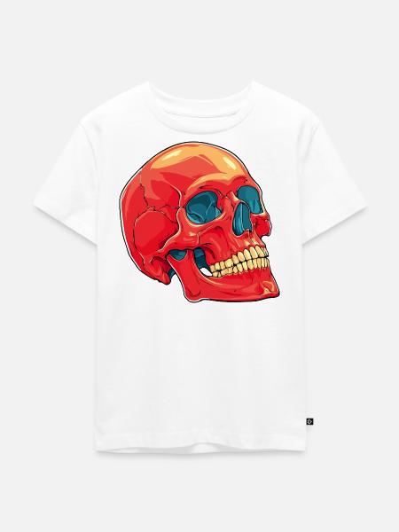 Totenkopf Skull - Kinder Premium Bio T-Shirt - Weiß