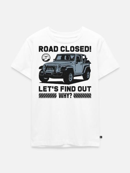 Geschlossene Straße Jeep Design - Kinder Premium Bio T-Shirt - Weiß