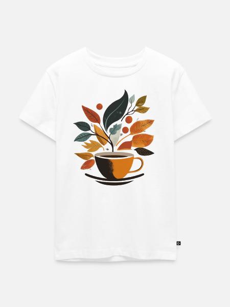 Kaffee - Kinder Premium Bio T-Shirt - Weiß