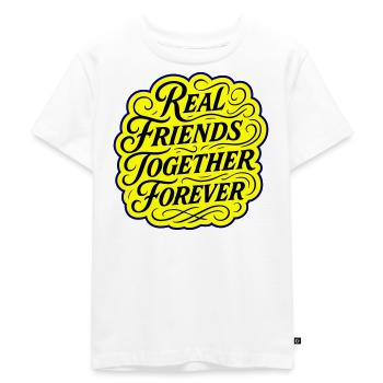 Echte Freunde Für Immer - Kinder Premium Bio T-Shirt - Weiß - Vorne - Hailey (125cm)