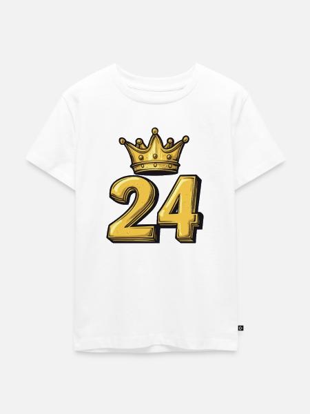 24 Zahl Krone - Kinder Premium Bio T-Shirt - Weiß