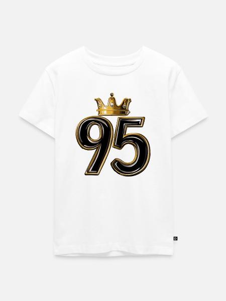 95 Zahl Krone - Kinder Premium Bio T-Shirt - Weiß