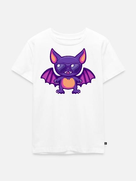 Fledermaus Halloween - Kinder Premium Bio T-Shirt - Weiß