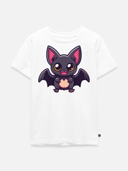 Fledermaus Halloween Lustig Comic - Kinder Premium Bio T-Shirt - Weiß