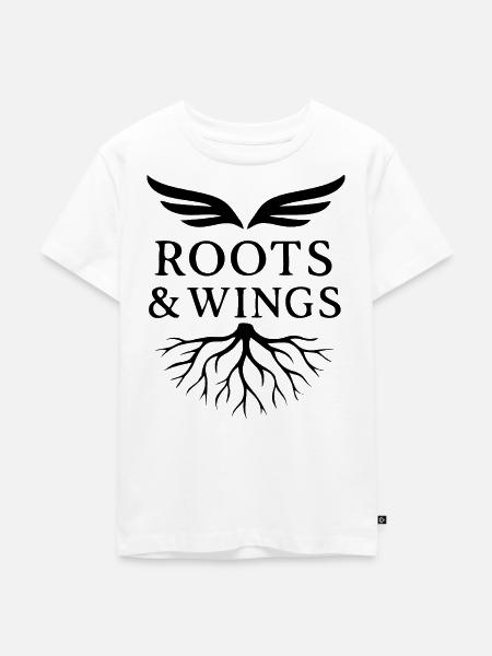 Roots & Wings - Freiheit und Herkunft - Kinder Premium Bio T-Shirt - Weiß