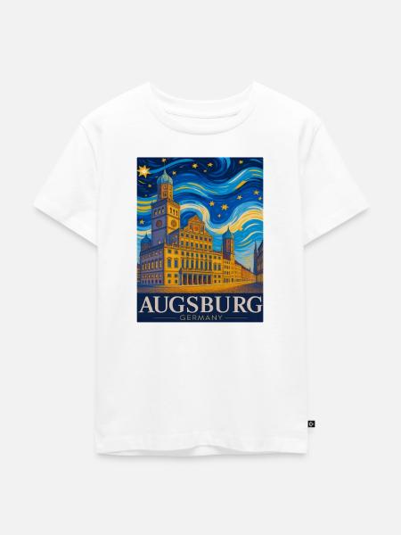 Augsburg Skyline Wirbel - Kinder Premium Bio T-Shirt - Weiß
