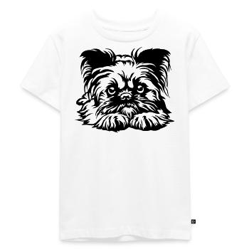 Brüsseler Griffon Kopf - Kinder Premium Bio T-Shirt - Weiß - Vorne - Hailey (125cm)